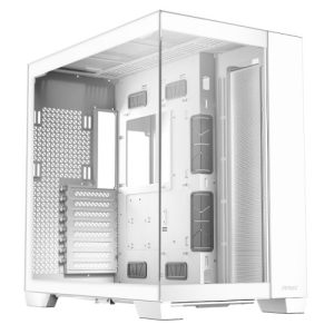 Antec C8 Gaming Case w/ Glass Side & Front, E-ATX, Dual Chamber, Mesh Panels, USB-C, White - Image 1