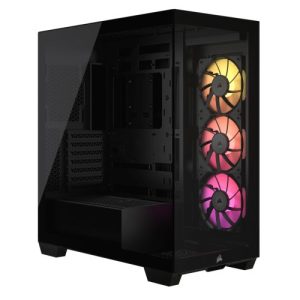 Corsair iCUE LINK 3500X RGB Gaming Case w/ Glass Side & Front, E-ATX, 3x RGB Fans & iCUE LINK Hub, USB-C, Asus BTF Compatible, Black - Image 1