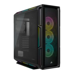 Corsair iCUE 5000T RGB Gaming Case w/ Glass Window, E-ATX, Multiple RGB Strips, 3 RGB Fans, iCUE Commander CORE XT included, USB-C, Black - Image 1