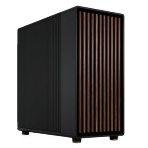 Fractal Design North XL Charcoal Black (Black Solid) Case, E-ATX, Fine Mesh Side, 3 PWM Fans, USB-C, Walnut Front - Image 1