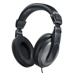 Hama ShellTV Headphones, 3.5mm Jack (6.35mm Adapter), 40mm Drivers, 2m Cable, Padded Headband, Black/Dark Grey - Image 1